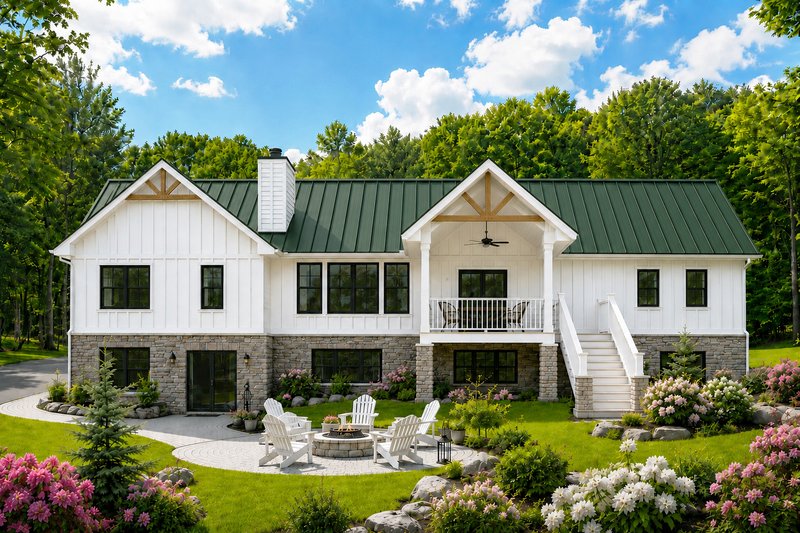 House Blueprint - Exterior - Rear Elevation 2 for Farmhouse House Plan #928-426 - 2 bed, 2.5 bath