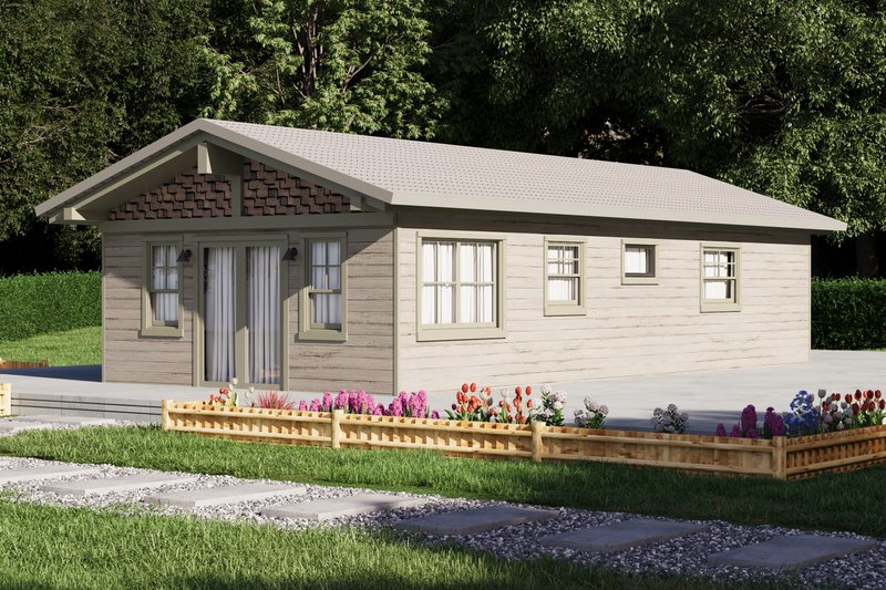House Blueprint - Exterior - Front Elevation 3 for Craftsman House Plan #1106-86 - 1 bed, 1 bath