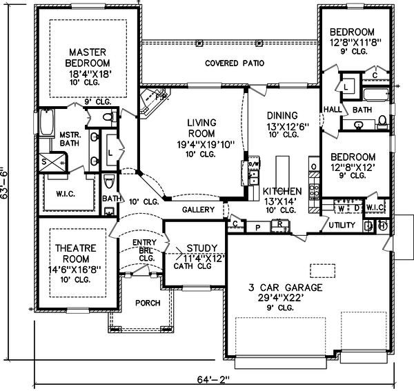Ranch Floor Plan - Main Floor Plan #65-529