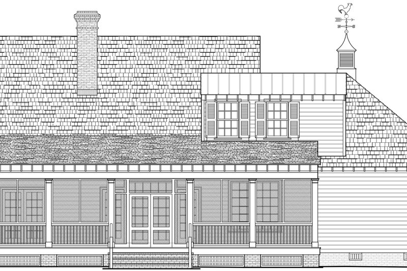 House Blueprint - Exterior - Rear Elevation for Country House Plan #137-380 - 4 bed, 3 bath