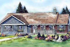 Ranch Exterior - Front Elevation Plan #427-12