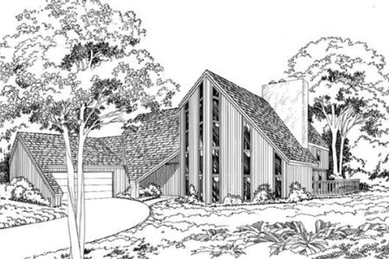 Exterior - Front Elevation for Contemporary House Plan #312-768 - 3 bed, 2.5 bath