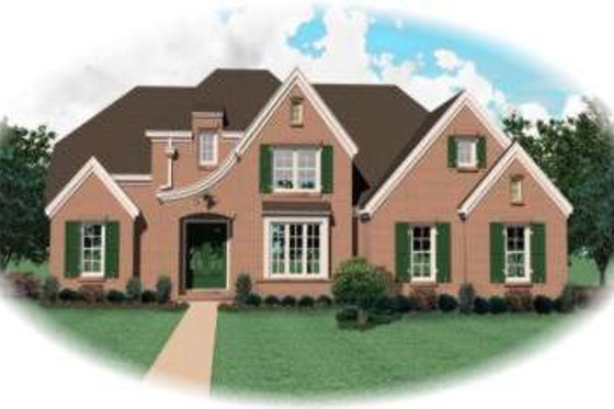 Exterior - Front Elevation for European House Plan #81-1012 - 4 bed, 2.5 bath