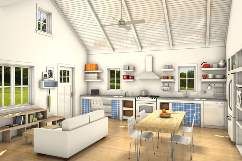 House Blueprint - Interior - Kitchen for Cottage House Plan #497-23 - 2 bed, 2 bath