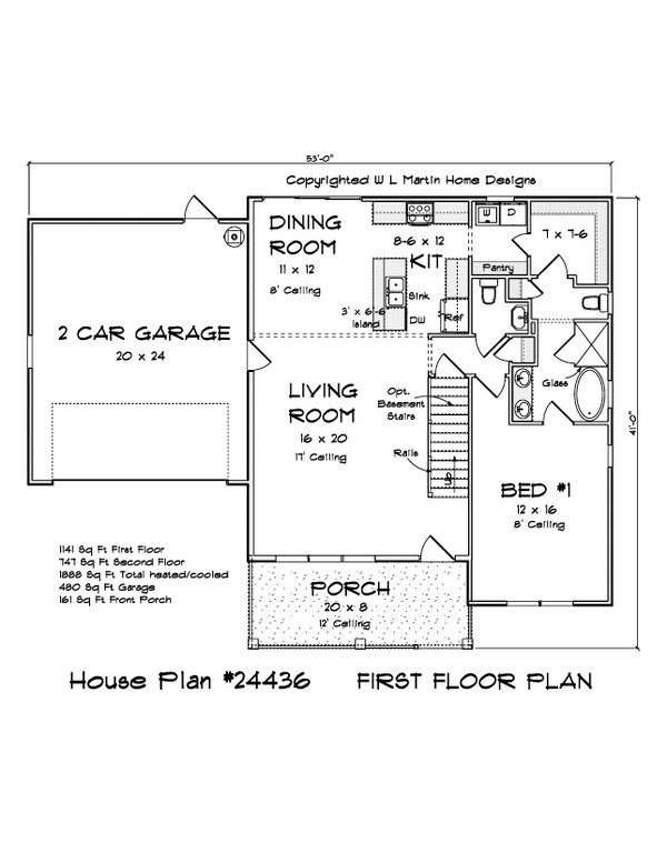 House Blueprint - Farmhouse Floor Plan - Main Floor Plan #513-2227