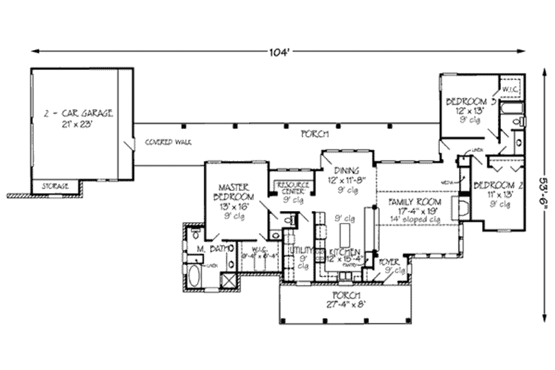 Dream House Plan - Floor Plan - Main Floor for Southern House Plan #410-215 - 3 bed, 2.5 bath
