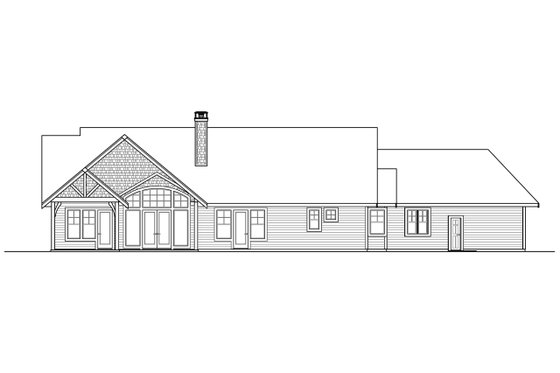 Exterior - Rear Elevation for Craftsman House Plan #124-1113 - 3 bed, 2.5 bath