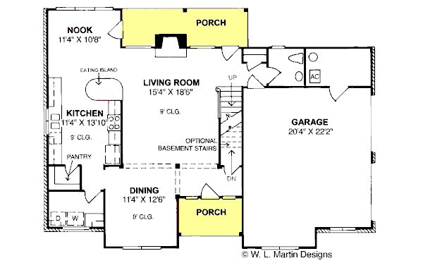 Architectural House Design - Traditional Floor Plan - Main Floor Plan #20-312