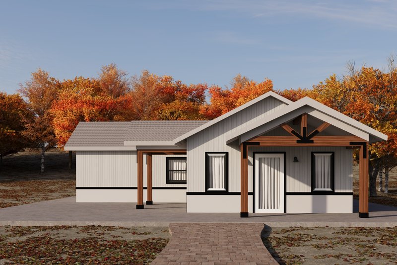 House Blueprint - Exterior - Other Elevation 1 for Ranch House Plan #1106-55 - 2 bed, 2 bath