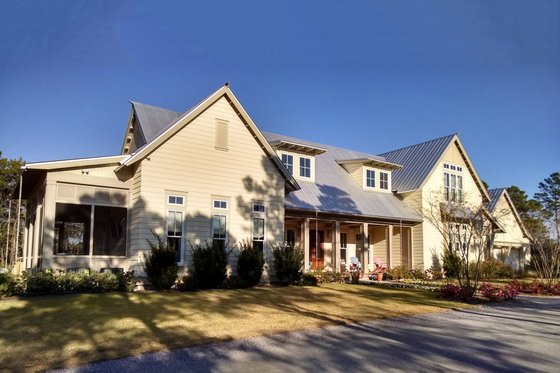 Exterior - Front Elevation for Beach House Plan #443-19 - 4 bed, 4.5 bath