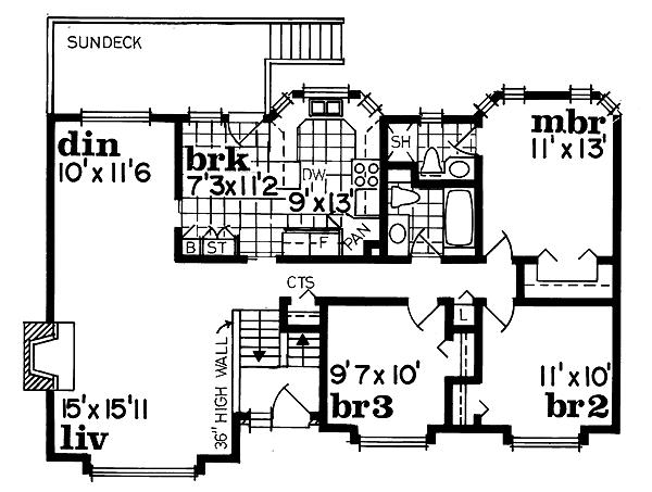 European Floor Plan - Main Floor Plan #47-165