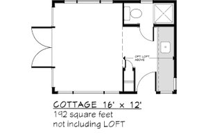 Floor Plan - Main Floor 1 for Modern House Plan #917-30 - 1 bed, 1 bath