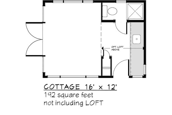 Floor Plan - Main Floor 1 for Modern House Plan #917-30 - 1 bed, 1 bath