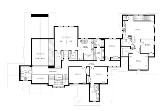 Floor Plan - Upper Floor for European House Plan #1114-12 - 6 bed, 4.5 bath