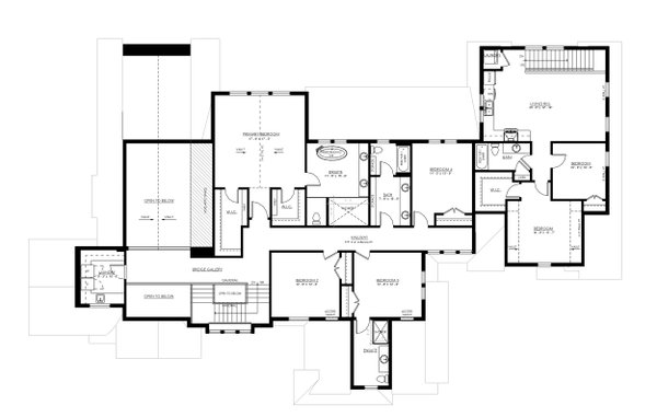 House Blueprint - European Floor Plan - Upper Floor Plan #1114-12