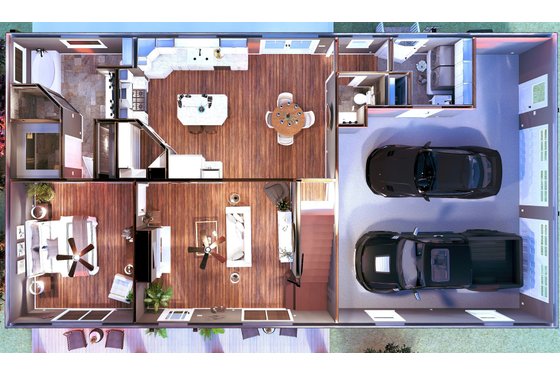 Floor Plan - Main Floor 1 for Bungalow House Plan #44-197 - 3 bed, 2.5 bath