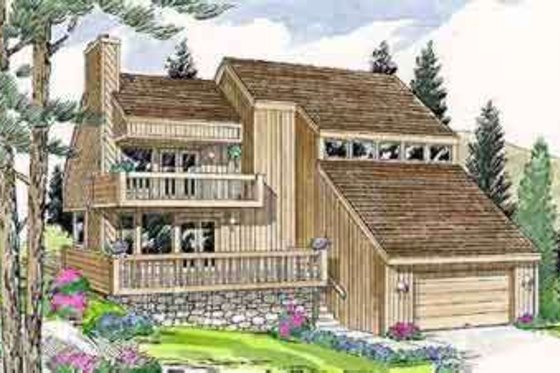 Exterior - Front Elevation for Contemporary House Plan #116-107 - 3 bed, 2 bath