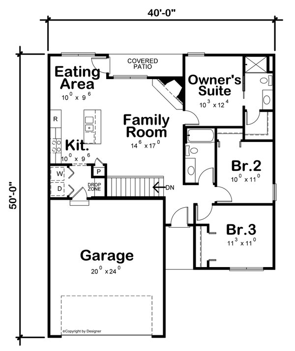 Home Plan - Traditional Floor Plan - Main Floor Plan #20-2525