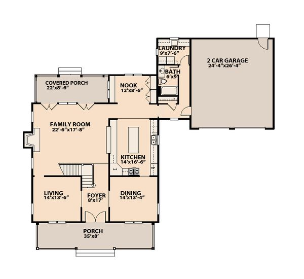 Traditional Floor Plan - Main Floor Plan #515-15