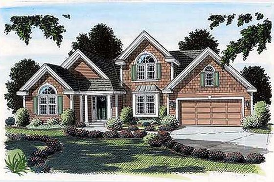 Exterior - Front Elevation for Farmhouse House Plan #312-165 - 3 bed, 2.5 bath
