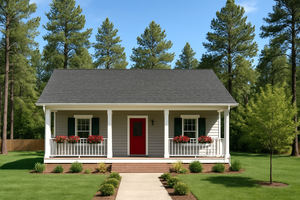 Cottage Exterior - Front Elevation Plan #44-260