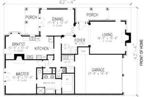 Floor Plan - Main Floor for European House Plan #410-369 - 2 bed, 3.5 bath