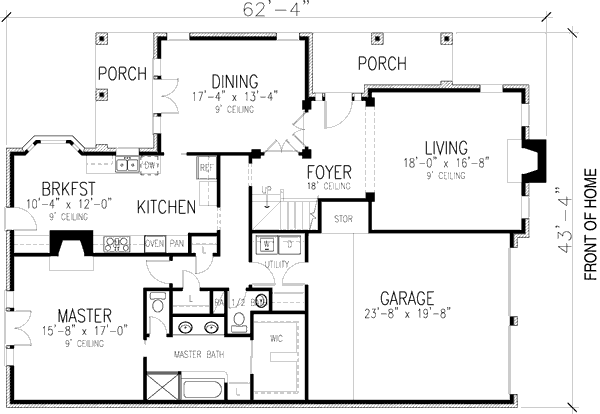Architectural House Design - European Floor Plan - Main Floor Plan #410-369