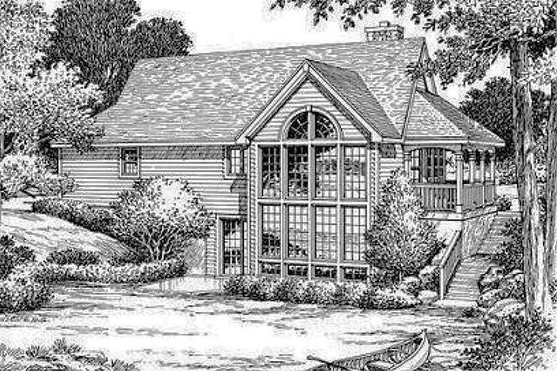Dream House Plan - Exterior - Rear Elevation for Traditional House Plan #57-185 - 2 bed, 2 bath