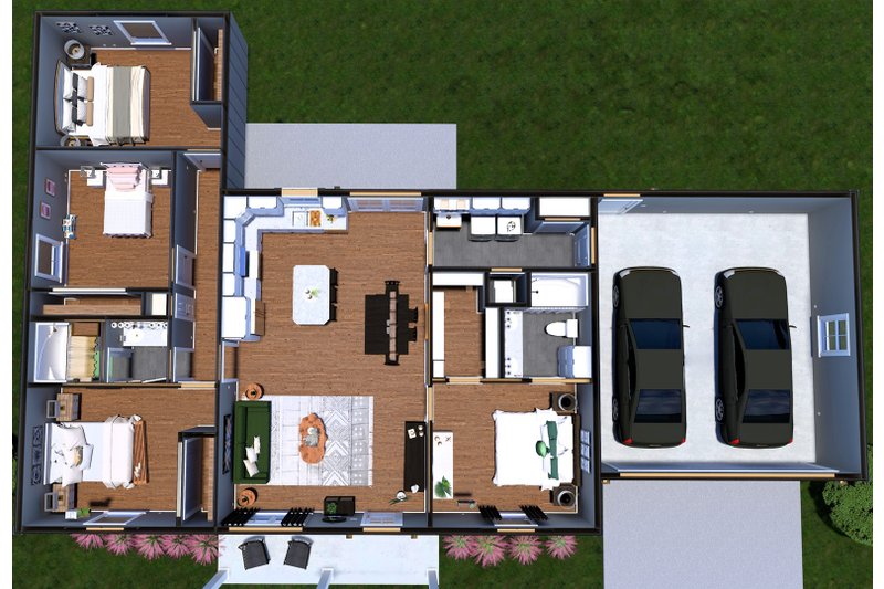 House Design - Floor Plan - Main Floor 1 for Farmhouse House Plan #44-280 - 4 bed, 2 bath