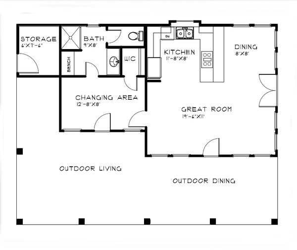 Bungalow Floor Plan - Main Floor Plan #515-53