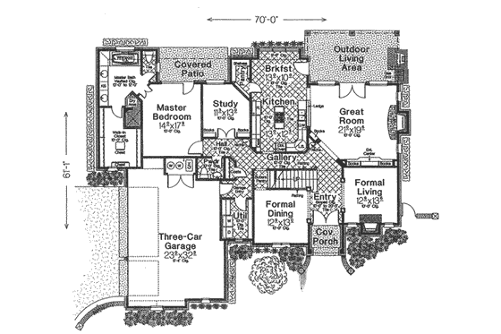 Floor Plan - Main Floor for European House Plan #310-560 - 4 bed, 3.5 bath