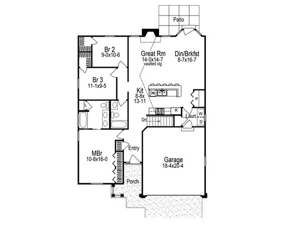 Home Plan - Craftsman Floor Plan - Main Floor Plan #57-671