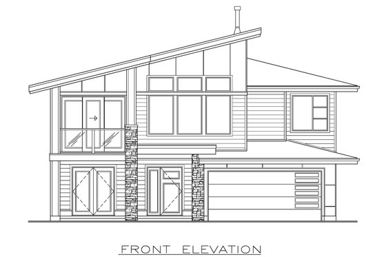 Exterior - Front Elevation 3 for Contemporary House Plan #1100-63 - 3 bed, 4 bath