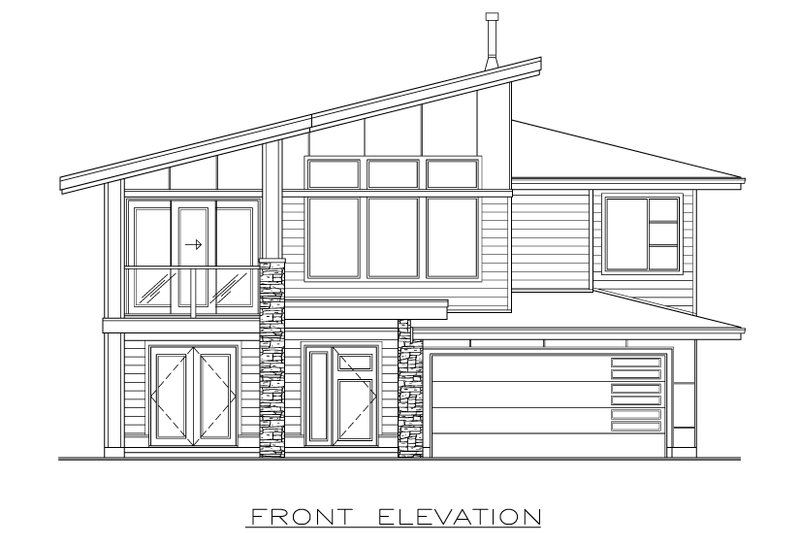 House Design - Exterior - Front Elevation 3 for Contemporary House Plan #1100-63 - 3 bed, 4 bath