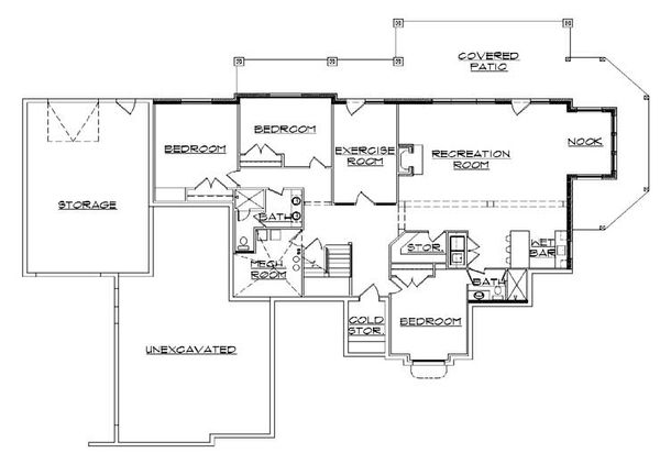 House Plan Design - European Floor Plan - Lower Floor Plan #5-365