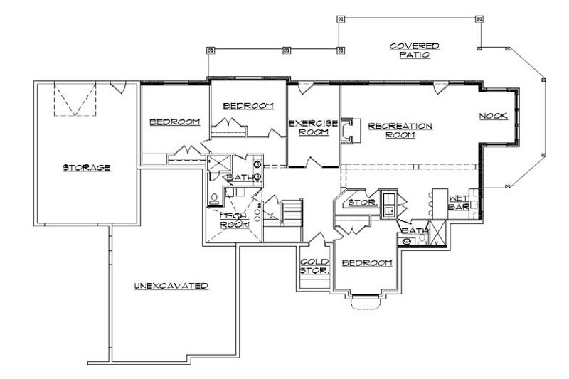 Dream House Plan - Floor Plan - Lower Floor for European House Plan #5-365 - 5 bed, 4.5 bath