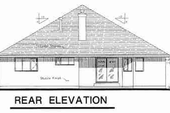 Exterior - Rear Elevation for Traditional House Plan #18-9064 - 2 bed, 2 bath