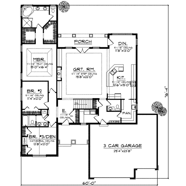 Dream House Plan - Traditional Floor Plan - Main Floor Plan #70-728