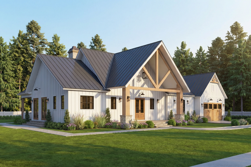 Dream House Plan - Exterior - Front Elevation 5 for Farmhouse House Plan #119-476 - 3 bed, 2.5 bath
