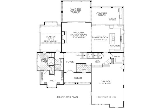 Floor Plan - Main Floor for Farmhouse House Plan #927-1000 - 4 bed, 3.5 bath