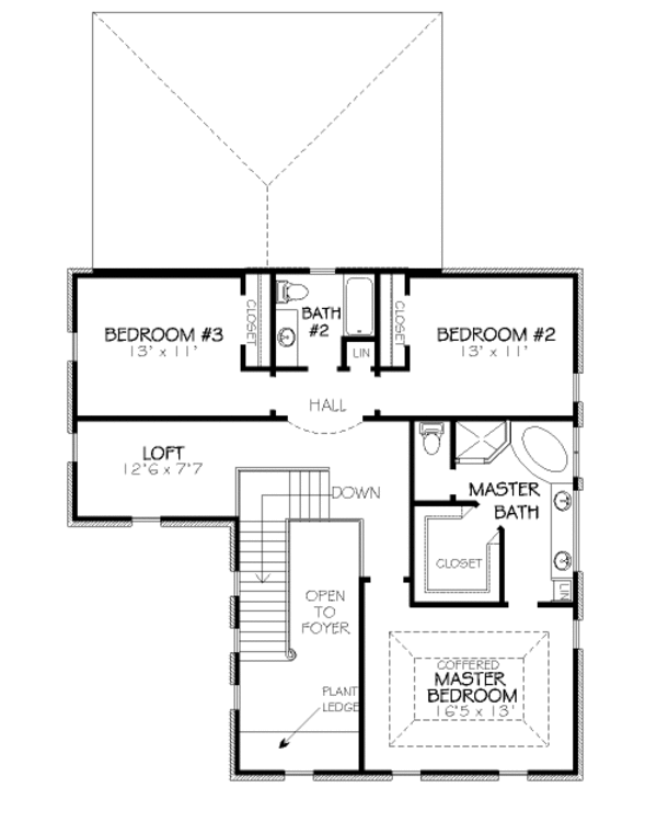 Traditional Floor Plan - Upper Floor Plan #424-291