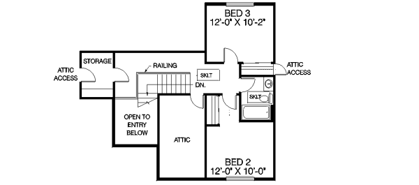 Home Plan - Traditional Floor Plan - Upper Floor Plan #60-168