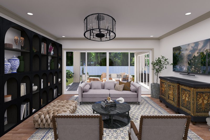 House Design - Interior - Family Room 2 for Mediterranean House Plan #1060-255 - 3 bed, 2.5 bath
