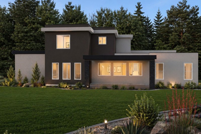 Dream House Plan - Exterior - Rear Elevation for Contemporary House Plan #1111-50 - 4 bed, 3.5 bath