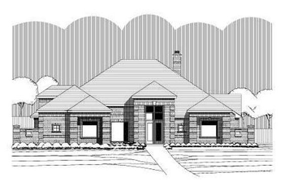 Exterior - Front Elevation for European House Plan #411-742 - 4 bed, 4 bath