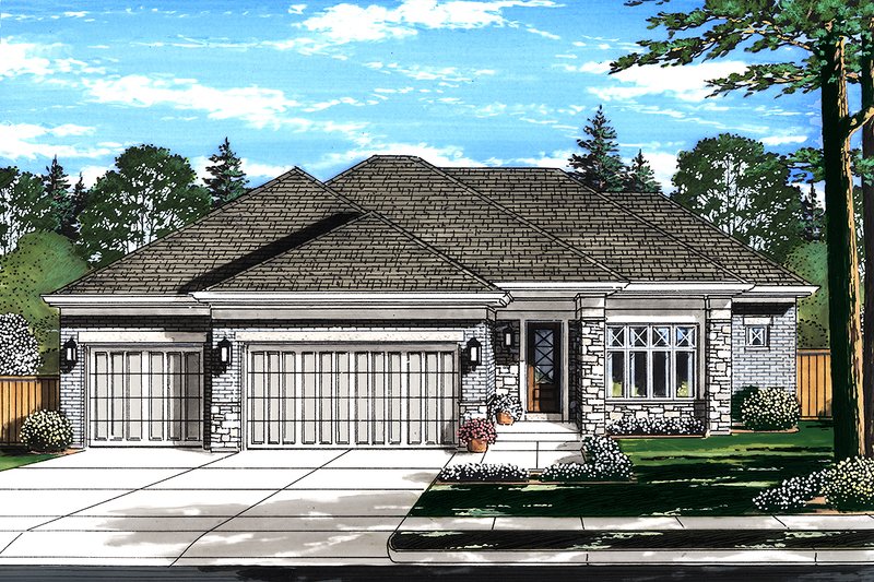 Architectural House Design - Ranch Exterior - Front Elevation Plan #46-876