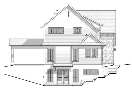Exterior - Other Elevation 1 for European House Plan #1086-26 - 3 bed, 2.5 bath