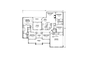 Floor Plan - Main Floor for Traditional House Plan #20-326 - 4 bed, 2 bath