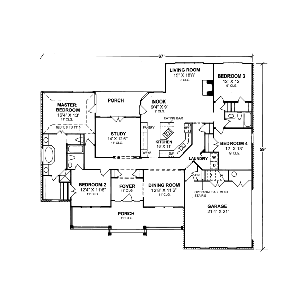 Dream House Plan - Traditional Floor Plan - Main Floor Plan #20-326