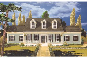 Colonial Exterior - Front Elevation Plan #3-236